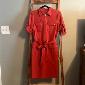 Burnt orange knee length dress